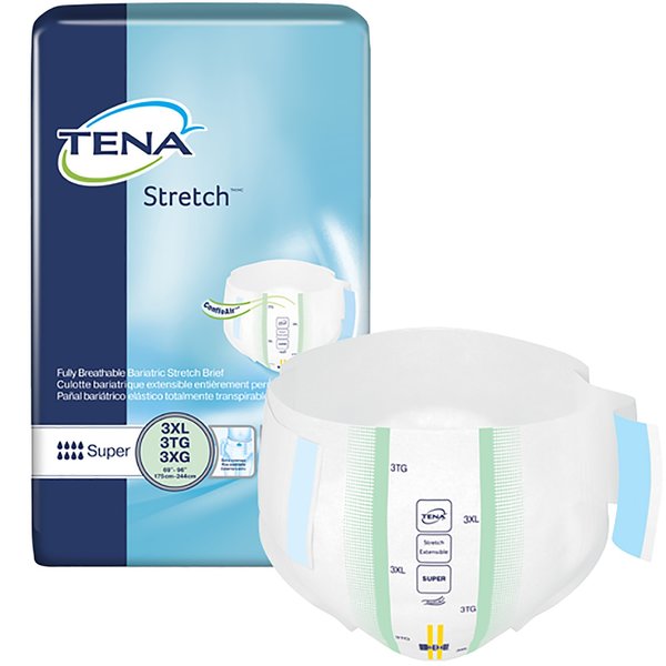 Tena TENA Stretch Super Incontinence Brief 3X-Large Bariatric, Super, PK 8 61391
